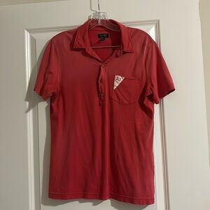 Armani Jeans Men’s Medium Red Polo Shirt AJ Logo Pocket Casual Stylish